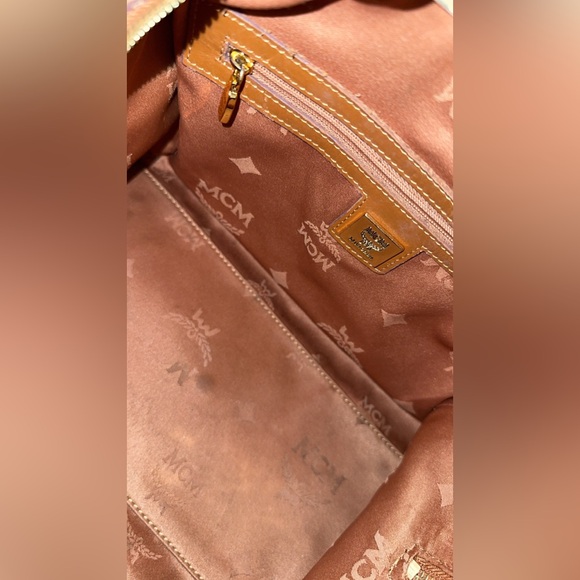 MCM Cognac Boston Bag with bag charm - Picture 4 of 14